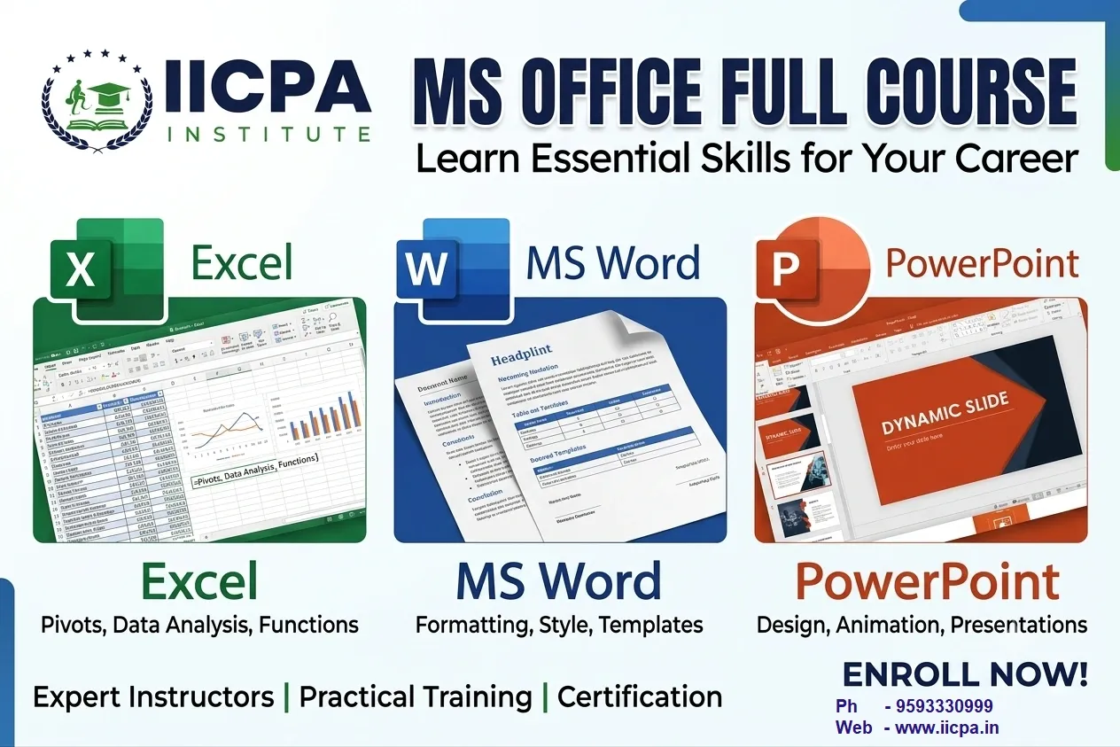 MS Office Full Course with Practical Training: Learn Word, Excel, PowerPoint and Complete MS Office Skills